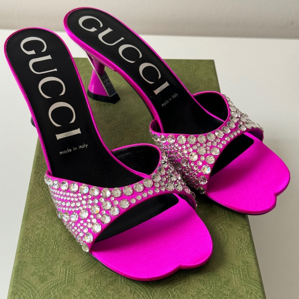 size 38.5G - Gucci Sandal Crystal Galactica Pink Fucsia Slide